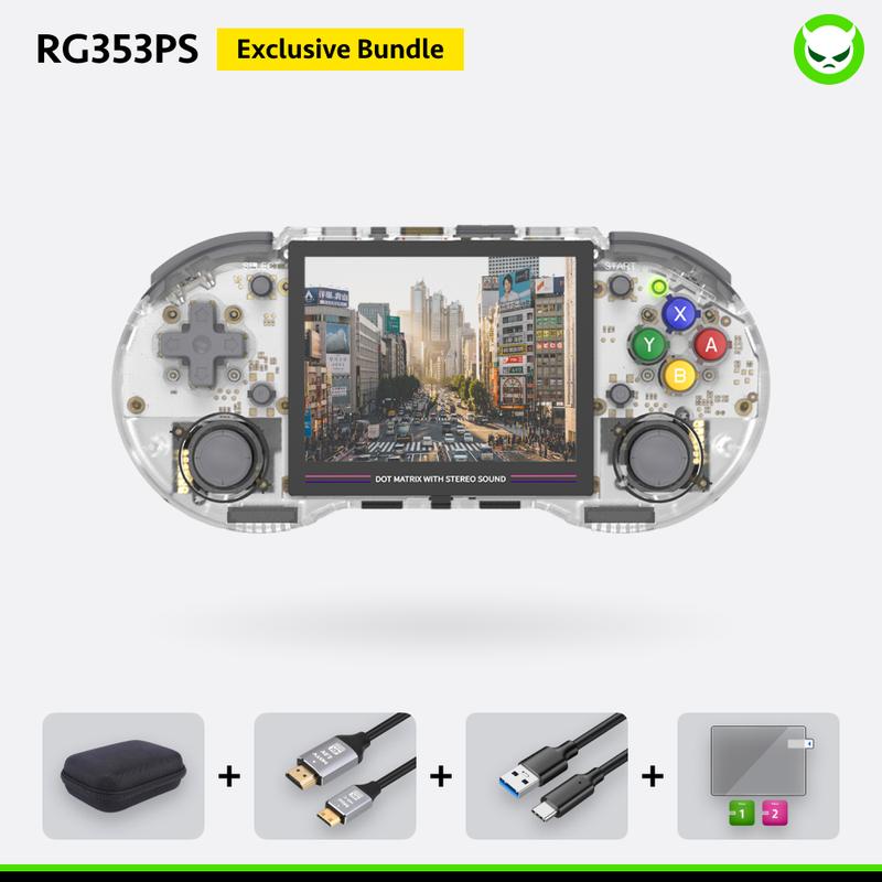 Anbernic RG353PS Retro Handheld Console – 3.5" IPS, Linux, WiFi/BT, Bonus Gift Pack