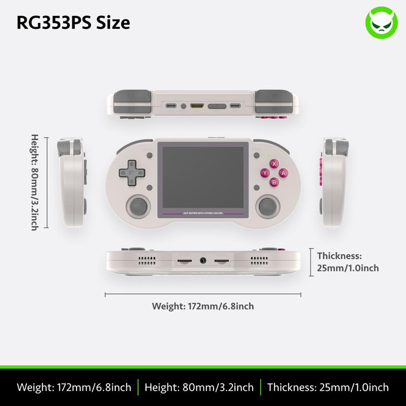 Anbernic RG353PS Retro Handheld Console – 3.5" IPS, Linux, WiFi/BT, Bonus Gift Pack