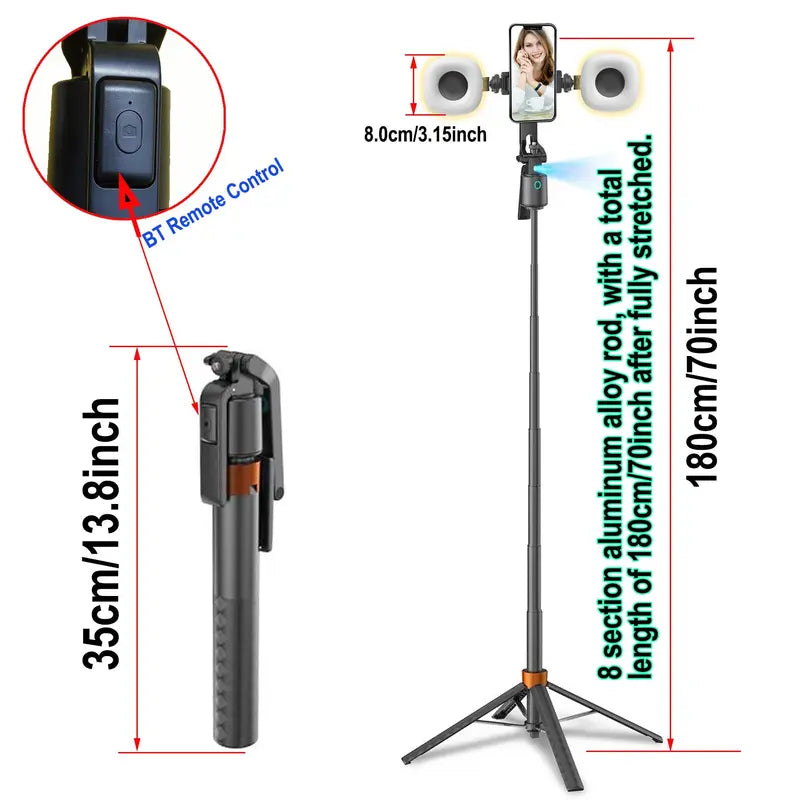 Smart Face Tracking Tripod: 360° Auto-Rotation for Vlogging & Live Streams