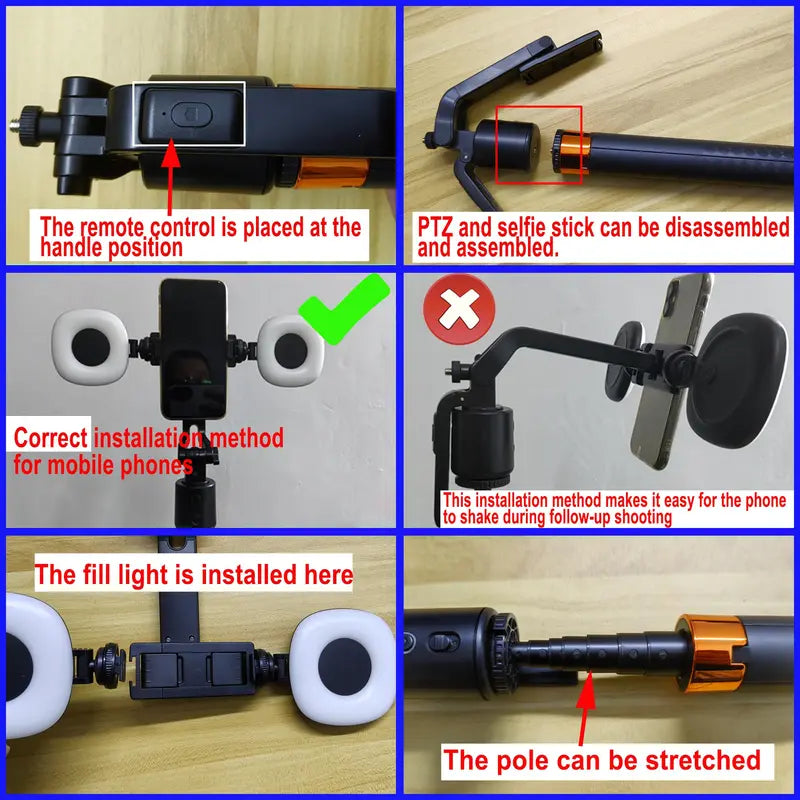 Smart Face Tracking Tripod: 360° Auto-Rotation for Vlogging & Live Streams