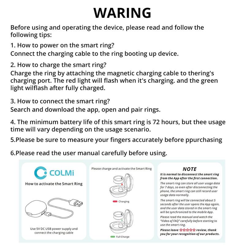 COLMI R10 Smart Ring: Fitness Tracker with Step Counter & 5ATM Waterproof