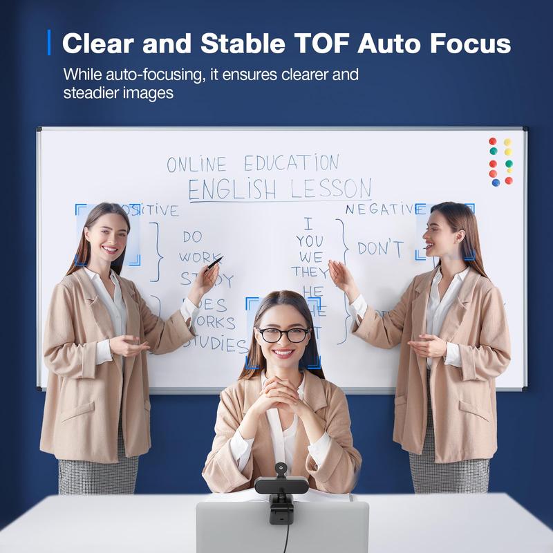 EMEET C960 4K Webcam: Auto Focus, Dual AI Noise-Cancelling Mics