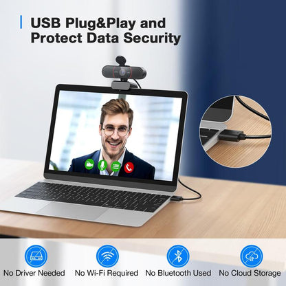 EMEET C960 4K Webcam: Auto Focus, Dual AI Noise-Cancelling Mics