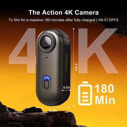 NUISK Mini-Daumenkamera: 128 GB, 4K-POV-Video, Magnethalterung